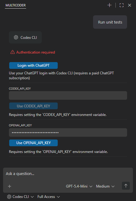 Authentication options
