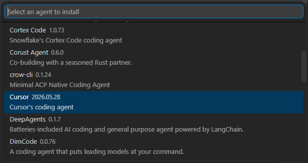 Agent install picker
